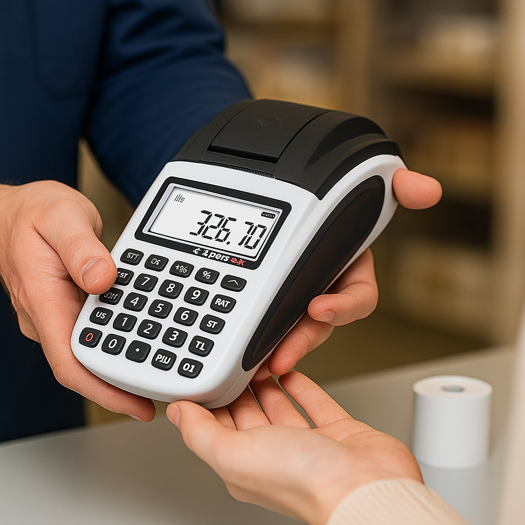 Moderns kases aparāts ar servisa tehniķa apkopi — profesionāls kases aparātu serviss un tehniskais atbalsts Latvijā